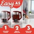 thumbnail image 4 of Gourmia Electric Kettle 1.7L with 6 Presets, Digital Display, and Tea Infuser, Red, 4 of 11