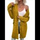 thumbnail image 1 of Suéter Cárdigan de Larga para Mujer, Otoño e Invierno, Tejido de Punto , con Botones Delanteros, Abrigo Amarillo L, 1 of 7