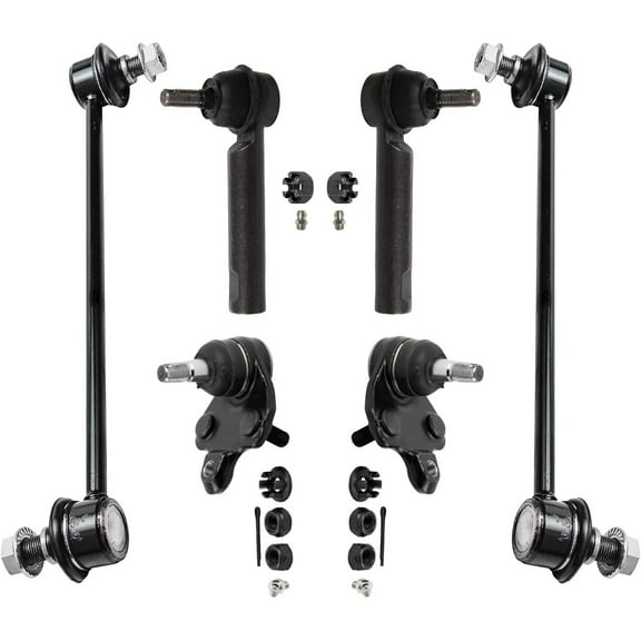 Detroit Axle - Front 6pc Suspension Kit for 2009-2010 Pontiac Vibe, 09-19 Toyota Corolla, 09-13 Matrix, 2 Outer Tie Rods 2 Sway Bar Links 2 Lower Ball Joints Replacement