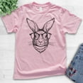 thumbnail image 2 of Kids Hipster Rabbit Shirt, Youth Kids Boy Girl T-Shirt, Easter Shirt, Rabbit Shirt, Easter Bunny Shirt, Light Pink, X-Large, 2 of 4