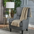 thumbnail image 2 of Contemporary Style Armchair With Foam + Pocket Spring Seat For Reading - Charcoal Upholstered Wingback Solid Birch Legs And Fabric Living Room Bedroom Furniture, 27''wx32.6''dx38.55''h, Filled, 2 of 5