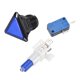 thumbnail image 3 of Botón de empuje para juegos 39x39x39 Triángulo 12V Interruptor de botón iluminado LED con microswitch para arcade video azul 3 piezas, 3 of 5