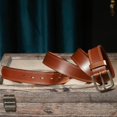 thumbnail image 4 of Cinturón VATAN Casual de cuero genuino para hombre B-Brown Talla 38, 4 of 7