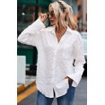 thumbnail image 4 of Chemise Texturée à Carreaux Froissée Blanche pour Femmes, 4 of 5