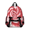 thumbnail image 3 of Red White Tie Dye Spiral Pattern Backpack for School,Cute School Bag,Schoolbag with Adjustable Shoulder Straps & Padded Back,15.25"x11.5"x5.25", 3 of 5
