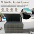 thumbnail image 6 of Tappio 200-Gallon Deck Box, Lockable Outdoor PE Rattan Storage Box with Hydraulic Rod and Waterproof Bag, Outdoor Container Deck Bin for for Pool Tools, Outdoor Equipments and Garden Tools, 6 of 9