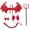 Devil, variant on Joyfy 5 Pcs Devil Costume Set for Women - Red Horns, Black Wings, Pitchfork, Tail, and Necklace for Halloween Cosplay Costume Accessories