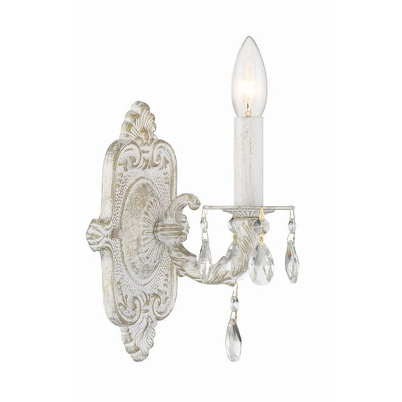 5021-AW-CL-MWP Crystorama Lighting Sutton - One Light Wall Sconce in Traditional and Contemporary Style - 6.25 Inches Wide by 10 Inches High-Antique