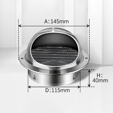 

Vent Cover Duct Vent Dryer Exhaust Vent Wall Vent Stainless Steel Round Vent Cover for HVAC System