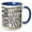 Blue/White, variant on 3drose, Modern Black and Image of Gold Brush Stroke One Hundred Happy Birthday, 11oz Magic Transforming Mug