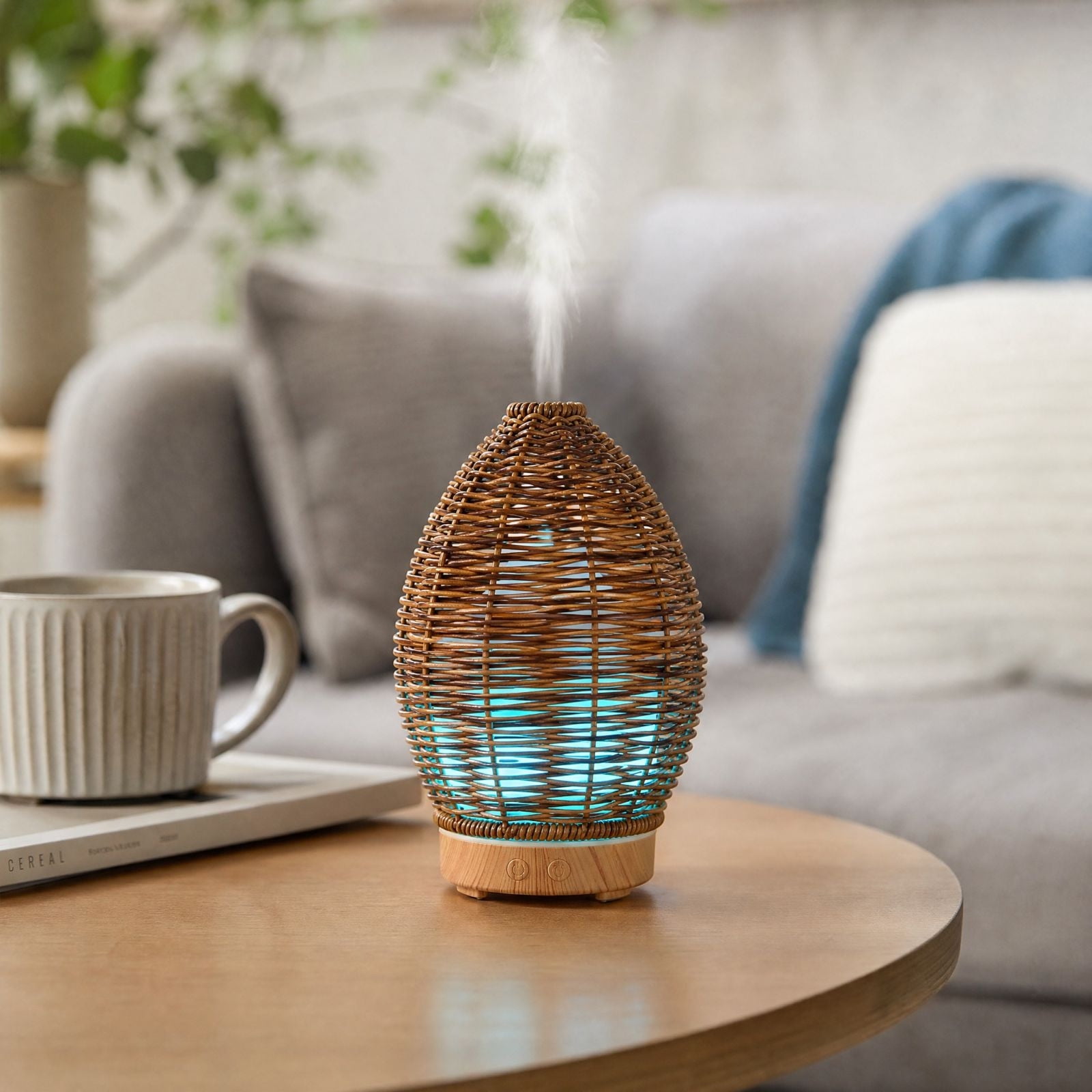 Ultrasonic Cool Mist Humidifier and Aroma Diffuser 100 ML Decorative Night Light for Quiet Air Moisture for Bedroom Home Office Nursery and Holiday Gift