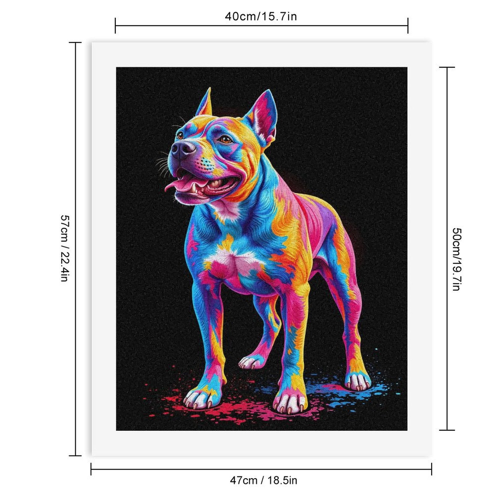 Paint By Numbers Kit for Adults Beginner - DIY Colorful Dog Vibrant Art Design Canvas Painting Kits for Adults, Frameless Paint By Number for Adults for Home Wall Decor 16x20 Inch