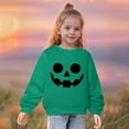 thumbnail image 2 of Halloween Baby Clothes Toddler Girl Boy Pumpkin Sweatshirt Crewneck Sweater Long Sleeve Pullover Fall Outfits Green 7 Years, 2 of 4