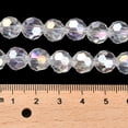 thumbnail image 4 of Transparent Glass Beads 32 Facets AB Color Plated Round Clear 10x8.5~9mm Hole: 1.6mm about 67pcs/strand 23.62''(60cm), 4 of 4