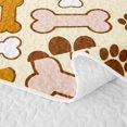 thumbnail image 5 of Manfei Kawaii Dog Paw Bed Spread Queen, Cartoon Bone Print Queen Coverlet Set, Beige Brown, 3-Piece, 1 Quilt and 2 Pillowcases, 5 of 7