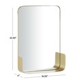 thumbnail image 3 of CosmoLiving by Cosmopolitan 16" x 22" Gold Small Curved Rectangular 1 Shelf Wall Mirror, 3 of 12