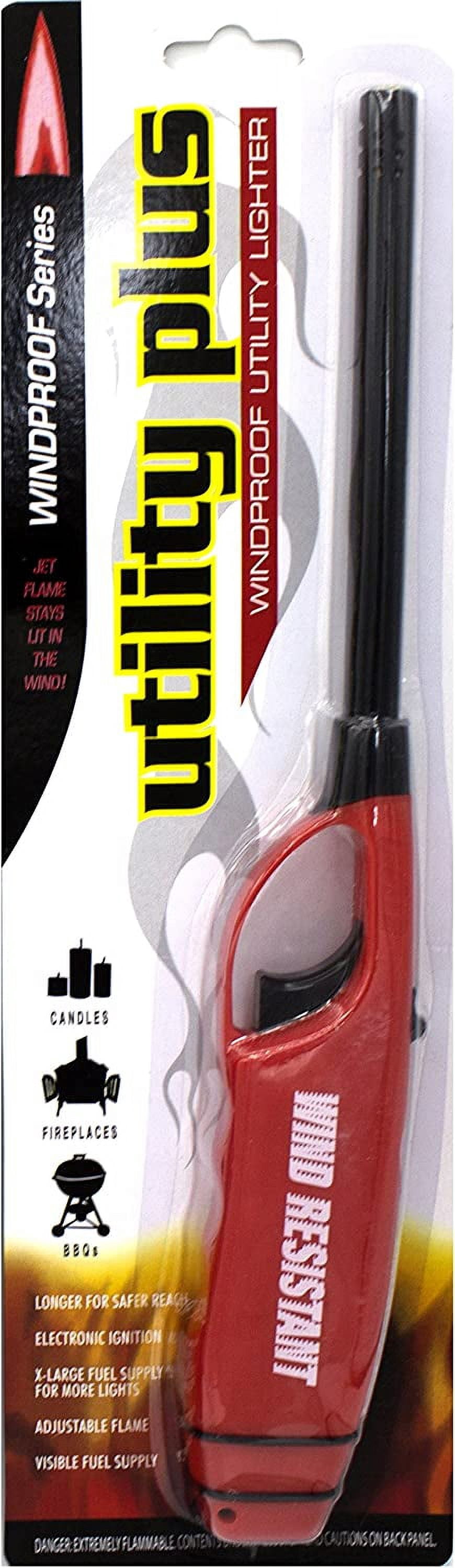 Elite Brands USA Windproof Multipurpose Long Neck Lighters, Ideal for Camping Hiking BBQ Grilling Fireplace Outdoor , Utility Lighters , Value Pack of 6