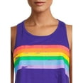 thumbnail image 4 of LA Thread Women's Rainbow Graphic Tulip Tank Top, 4 of 5