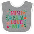 thumbnail image 3 of Inktastic Mimi and Papa Love Me Girls Baby Bib, 3 of 4