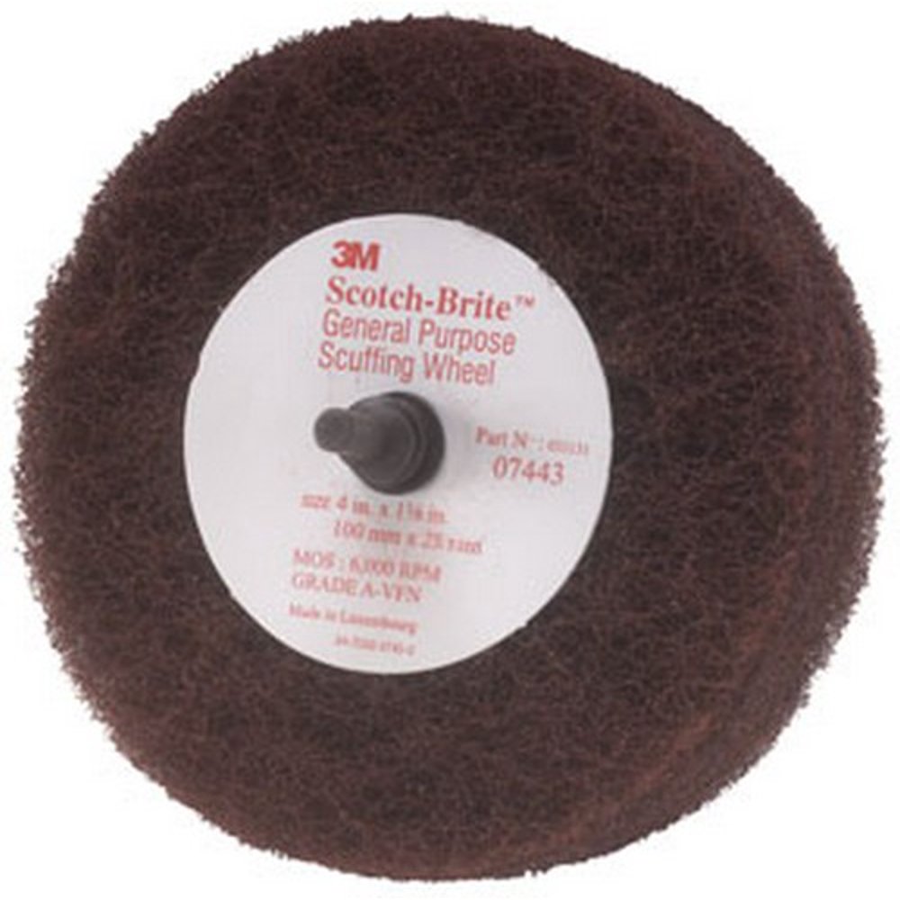 3M 7443 ScotchBrite Scuffing Wheel General Purpose 07443, 4" x 1 1/8