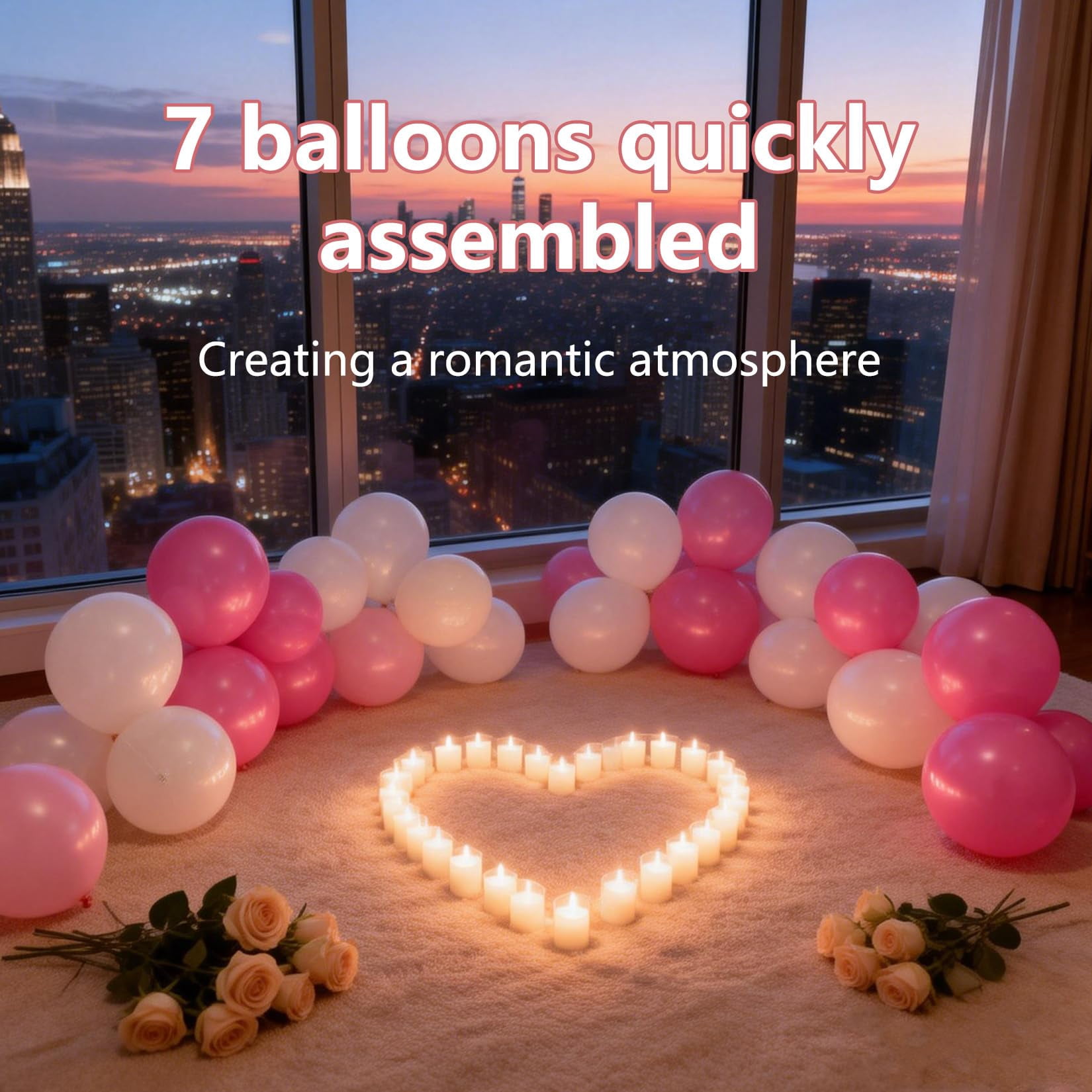 Balloon Arch Kit, Reusable Balloon Garland, Inflatable Balloon Garland Arch Kit, 7 Linked PVC Balloons, Quick Inflate & Easy Setup for Birthdays, Weddings & Events