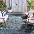thumbnail image 2 of SAFAVIEH Courtyard Aditya Medallion Indoor/Outdoor Area Rug, Navy/Grey, 8' x 11', 2 of 13