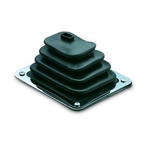 Hurst Shifter Boot 1148429 For Use With Hurst Indy Shifters; Black; Rubber; With Chrome Trim Plate And Mounting Hardware