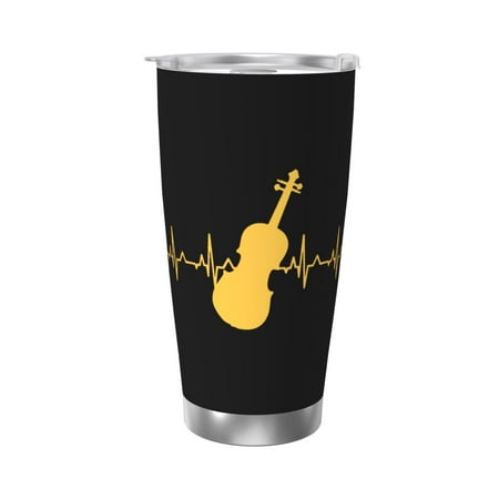 

Violin Fiddle Heartbeat 20 Oz Water Bottle Insulated Tumblers Stainless Steel Cups Double Wall Tumbler with Lid