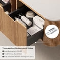 thumbnail image 5 of 30 inch Bathroom Vanity with Sink, Floating Vanities with Ultra-Thin Marble Ceramic Basin and Countertop, Extra Large Storage Drawer, Soft-Close Design, Pre-Assembled Cabinet, Brown, 5 of 7