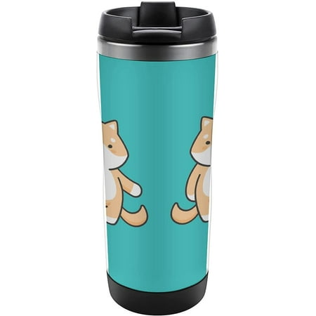 

Cute Shiba Inu Dog Reusable Tumblers Stainless Steel Travel Water Mug With Lid Pint Coffee Cup Insulated 380ML