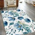 thumbnail image 4 of Area Rug for Living Room, Blue Floral Non-Slip Indoor Large Carpet for Bedroom/Dining Room, Watercolor Farmhouse Flowers Painting Washable Low-Profile Rectangle Floor Mat Runner Rugs - 3 x 5 Ft, 4 of 7