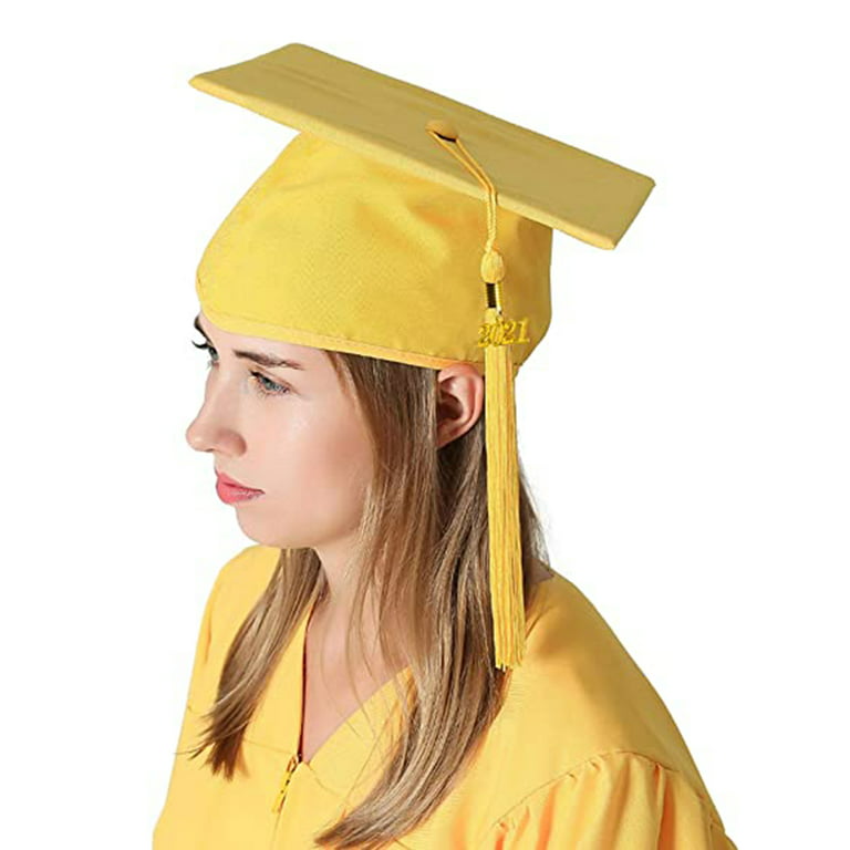 Ocuhome Graduation Hat Unisex Decorative Polyester Adult Graduation Tassel Cap for Bachelor, Adult Unisex, Size: One size, Gold