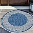 thumbnail image 3 of Unique Loom Outdoor Collection Transitional Indoor & Outdoor Traditional Floral Border Area Rug, 4 Feet, Blue/Gray, 3 of 4