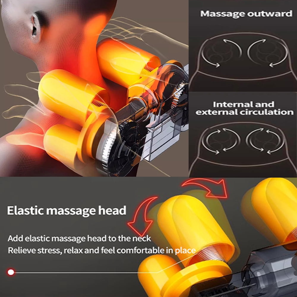 COSITTE Shiatsu Full Body Massage Cushion, Vibrating Neck and Back Massager with Heat for Relaxation, 8 Kneading Nodes & 9 Modes