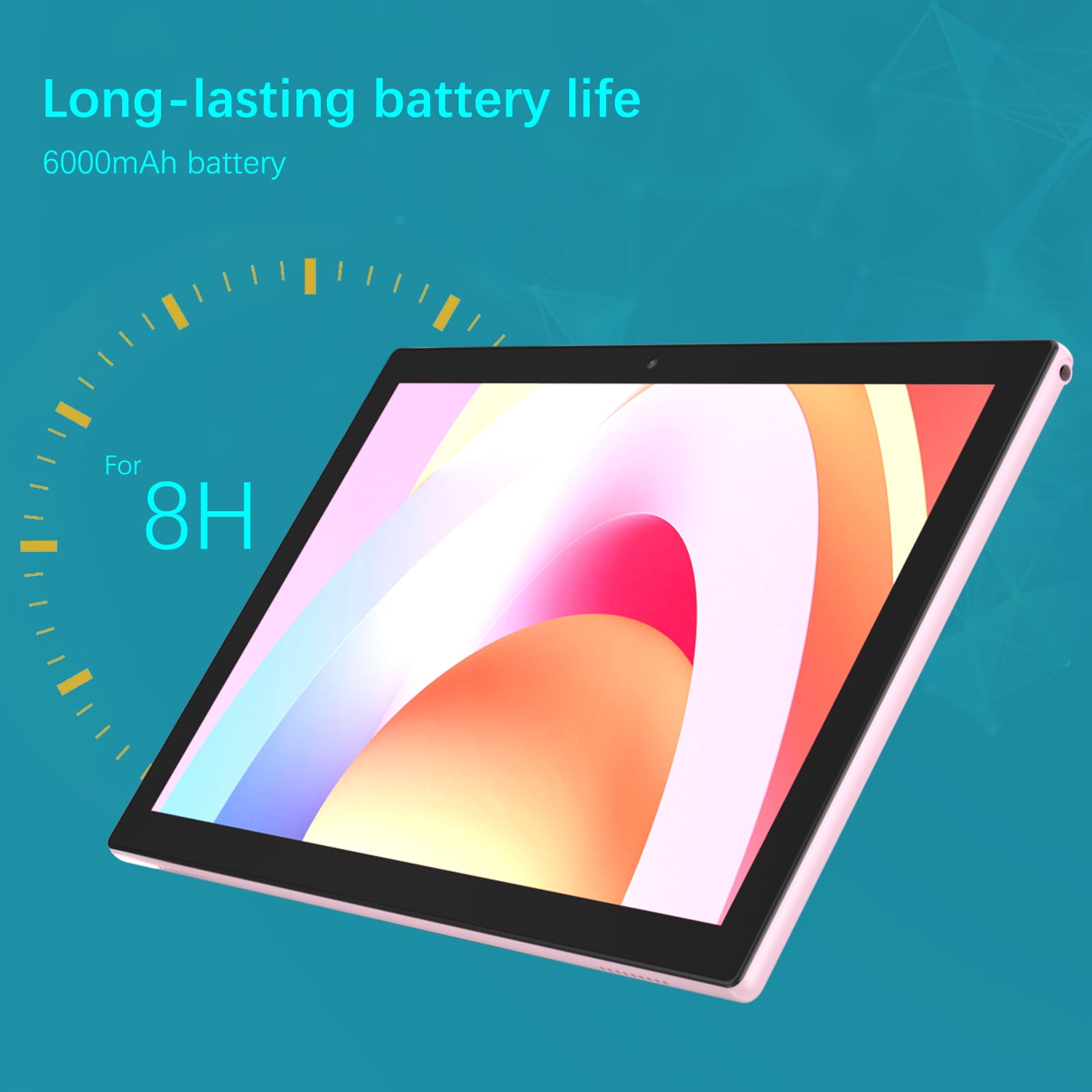 Tablet 64GB 10 Inch Tablet, Android Tablets, 6000mAh Battery Quad Core HD Touch Screen Tableta Computer, with WiFi BT Google Play Tabletas. (Pink)