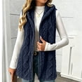 thumbnail image 5 of Hueook Vest for Women Fleece Sleeveless Zip Up Casual Plush Vest Coat with Pockets Navy 2X, 5 of 8