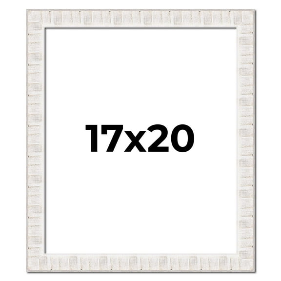 17x20 Frame White Sonoma Rustic Wood Picture Frame | 1.5 Inch Moulding Width | Complete with UV