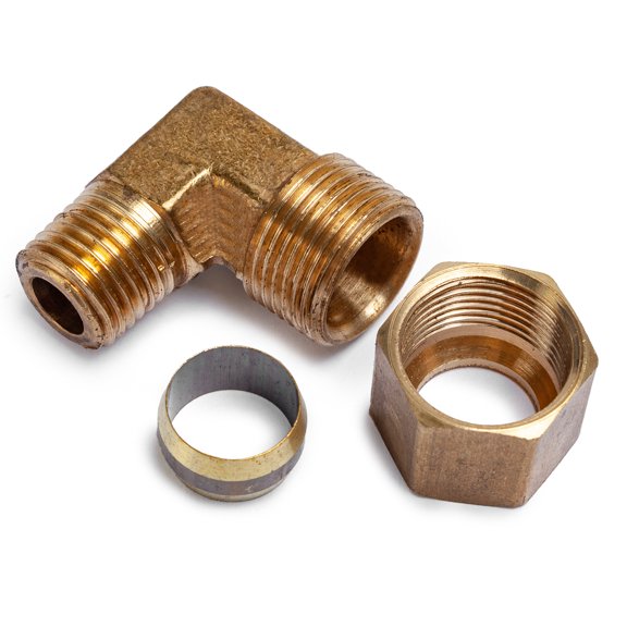 LTWFITTING 1/2" OD x 1/4" Male NPT 90 Degree Compression Elbow,Brass Compression Fitting(Pack of 20)