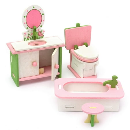 Wooden Family Miniature Dollhouse Furniture Kit Dolls House