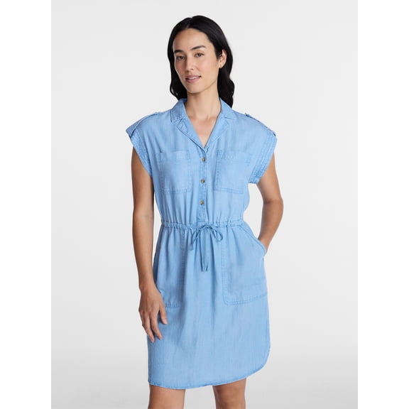 Time and Tru Women's Utility Shirtdress, Sizes XS-XXXL