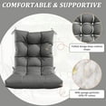 thumbnail image 4 of Pakunoda Chairs Cushions 42" X 21" Tufted Non Slip Pad Seat and Seatback 2 Set Cushion with Ties for Patio Outdoor & Indoor Rocking Chair, Light Grey, 4 of 6