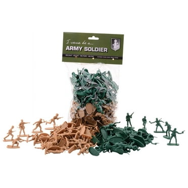 Johntoy 26172 100 Soldaatjes in zak, groen, lichtbruin