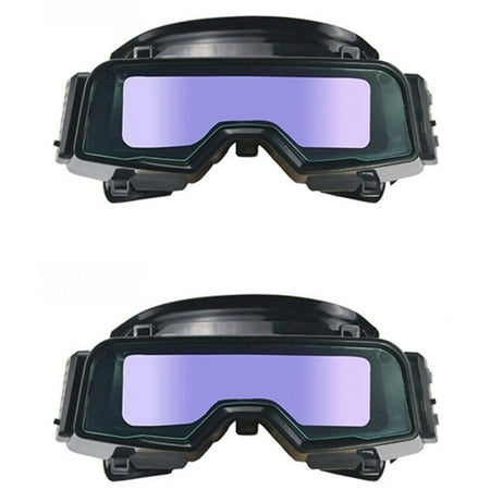 

2X Welding Goggle Glasses Scratch Proof Auto Darkening Adjustable Strap Eye Protection Assemblable Welding Goggles