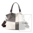 thumbnail image 3 of Bolso de lona informal para mujer, bolso cruzado portátil de moda, bolso de hombro con costuras de moda en contraste de color, bolso para mujer, 3 of 6