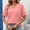 Pink, variant on QUNYINEY Summer Casual T Shirts for Women Red Short Sleeve Cotton Shirt V Neck Pullover Relaxed Fit Lace Tops