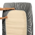 thumbnail image 4 of Bed Sheets Set  1800 Series Deep Pocket Soft Microfiber 4 Piece Queen Sheet Sets  Gray, 4 of 7