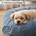 thumbnail image 4 of PetAmi Calming Dog Bed for Small & Medium Dogs and Cats, 23 Round Donut Dog Bed, Washable Fluffy Faux Fur Puppy & Cat Bed, Anti-Anxiety Plush Cuddler Pet Bed with Anti-Slip Bottom - Blue, 4 of 9