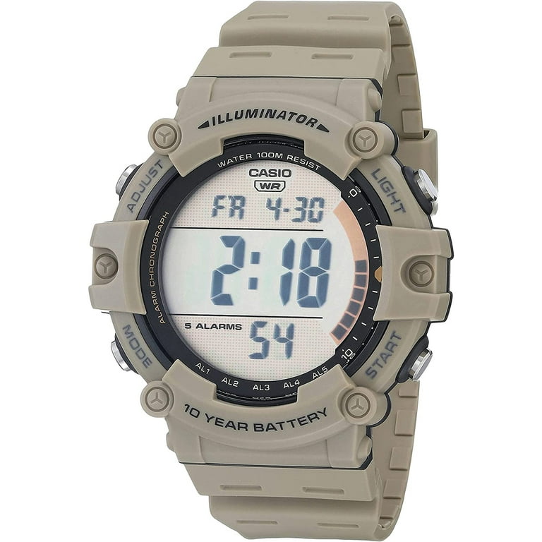 financiën Hulpeloosheid walvis Casio Men's Wide Face Digital Tan Resin Strap Watch - Walmart.com