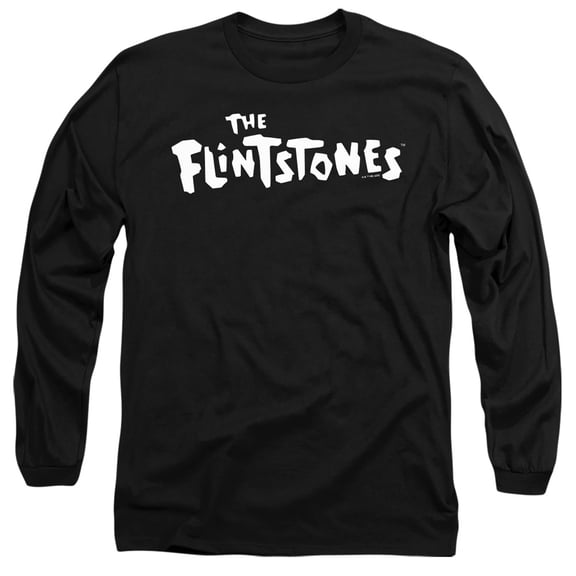 Flintstones Flintstones Logo 1 Unisex Adult Long-Sleeve T Shirt,Black, X-Large