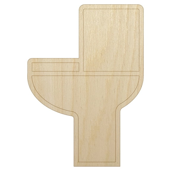 Toilet Symbol Outline Wood Shape Unfinished Piece Cutout Craft DIY Projects - 4.70 Inch Size - 1/8 Inch Thick
